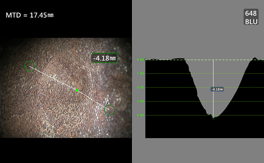 工業內窺鏡檢測并測量凹坑缺陷 工業內窺鏡檢測并測量凹坑缺陷