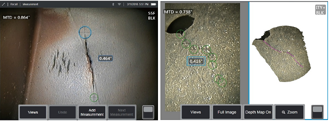 使用工業(yè)內(nèi)窺鏡測量裂紋裂縫的長度 使用工業(yè)內(nèi)窺鏡測量裂紋裂縫的長度
